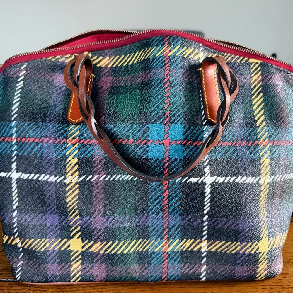 Dooney & Bourke Plaid Multicolor Satchel - Picture 2 of 3